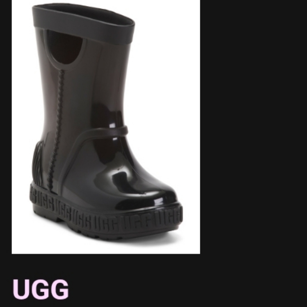 Black Ugg Drizlita Toddler 7 Rainboots Pull On Handles